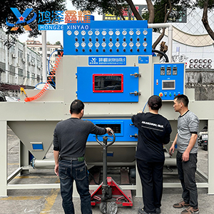 广州佛山双面喷砂机滚轴输送式双面自动喷砂机